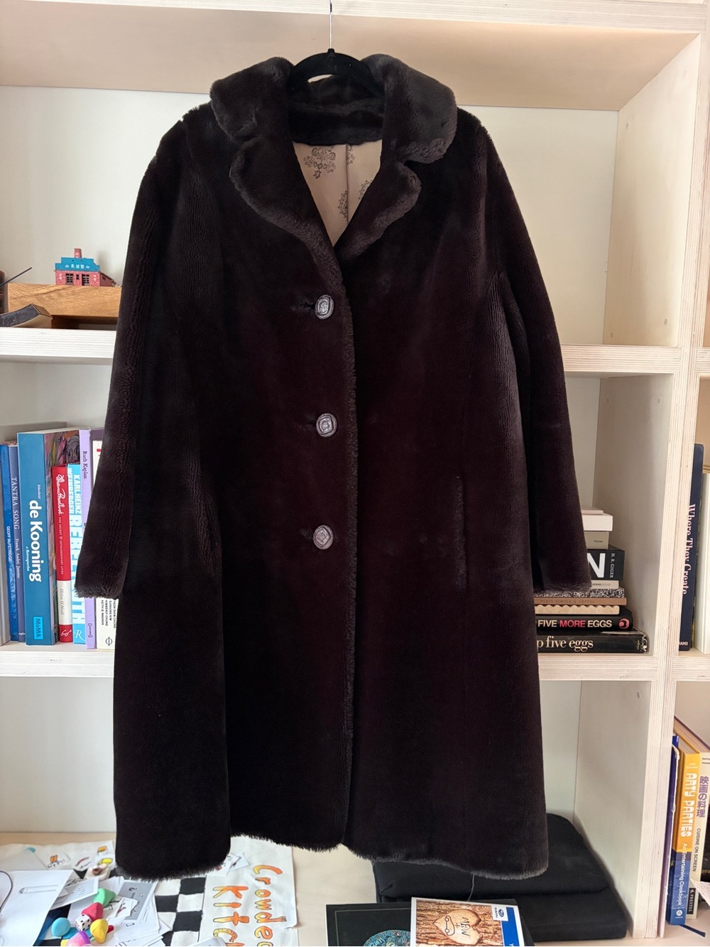 Vintage Women's Black Teddy Coat